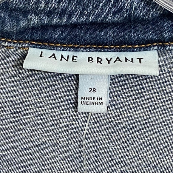 Lane Bryant NWT Distressed Jean Denim Jacket Paint Splatters Plus size 28 - Picture 5 of 8